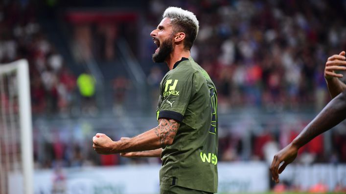 Olivier Giroud will be hoping for a similar outcome to last season when he netted twice for Milan at Sassuolo
