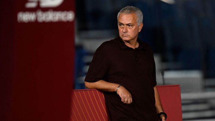 Roma head coach Jose Mourinho will be serving a touchline ban this weekend