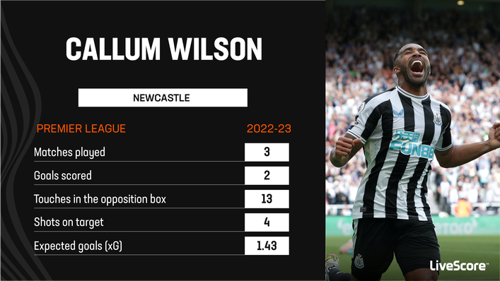 Newcastle striker Callum Wilson is expected to return after five games out