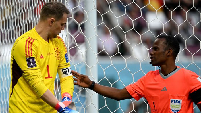 Manuel Neuer had his armband checked before the match against Japan