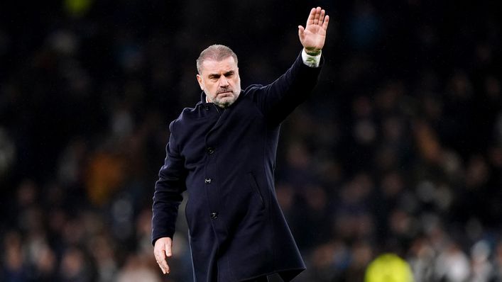 Ange Postecoglou during Tottenham's 3-2 win over Brentford