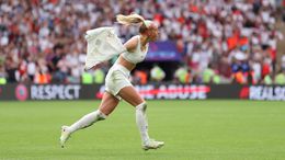 Chloe Kelly celebrates her match-winning strike against Germany at Wembley