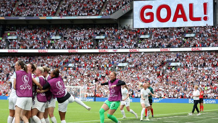 The Lionesses go wild at Wembley after Ella Toone's goal