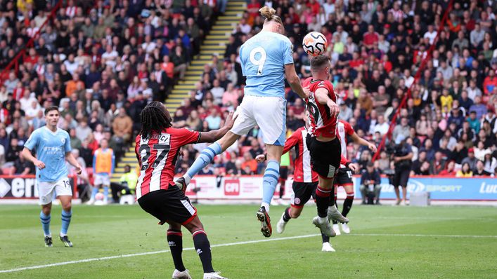 Erling Haaland scored for Manchester City against Sheffield United last weekend